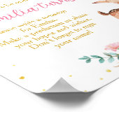 Niedliche Hirschflora Geburtstagsfeier Kapselunter Poster (Ecke)