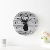 niedliche Hirschhütte Große Wanduhr (Zuhause)