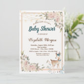 Niedliche Hirschsaunenleuchten, Blumenkinderdusche Einladung (Stehend Vorderseite)