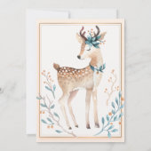 Niedliche Hirschsaunenleuchten, Blumenkinderdusche Einladung (Rückseite)