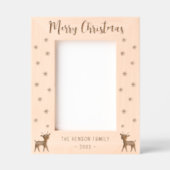 Niedliche Hirschschschneeflocken Frohe Weihnachtsf Geätzte Rahmen (Vorderseite)