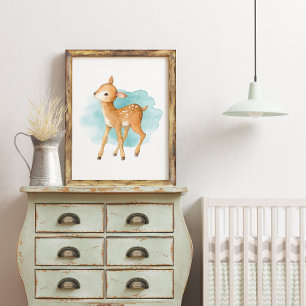 Niedliche Hirschtiere Kinderzimmer Wanddekor Baby Poster