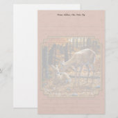 Niedliche Hirschtode & Fawn Herbst Rot Briefpapier (Vorne/Hinten)