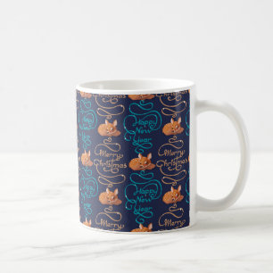 Niedliche Hirschtypografie Neues Jahr Frohe Weihna Kaffeetasse
