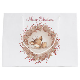 Niedliche Hirschweihnachtswanne Große Geschenktüte