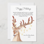 Niedliche Hirschweihscheinwerfer Feiertagskarte (Vorderseite)