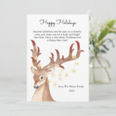 Niedliche Hirschweihscheinwerfer Feiertagskarte (Stehend Vorderseite)