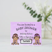 Niedliche HIspanic Twin Girls Baby Shower Einladun Postkarte (Stehend Vorderseite)