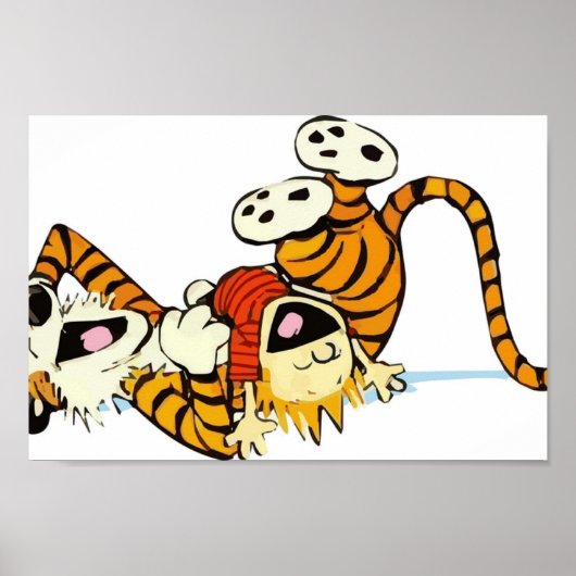 Niedliche Hobbes lachen auf den Tshirts der Bodenk Poster (Vorne)