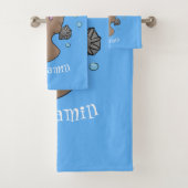 Niedliche Hochglanztuch-Cartoon-Abbildung Badhandtuch Set (Insitu)