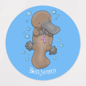 Niedliche Hochglanztuch-Cartoon-Abbildung Etiketten (Design 2)