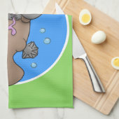 Niedliche Hochglanztuch-Cartoon-Abbildung Geschirrtuch (Viertel Falte)