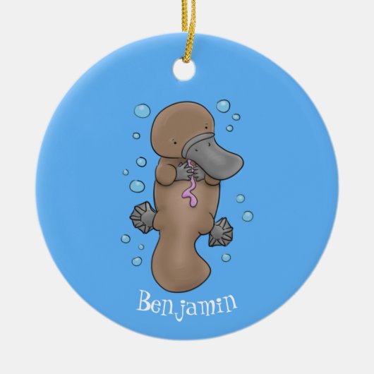 Niedliche Hochglanztuch-Cartoon-Abbildung Keramik Ornament (Vorne)