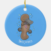 Niedliche Hochglanztuch-Cartoon-Abbildung Keramik Ornament (Hinten)