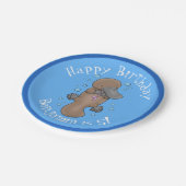 Niedliche Hochglanztuch-Cartoon-Abbildung Pappteller (Schrägansicht)