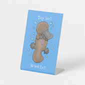 Niedliche Hochglanztuch-Cartoon-Abbildung Sockelschild (Vorderseite)