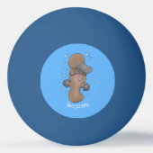 Niedliche Hochglanztuch-Cartoon-Abbildung Tischtennisball (Rückseite)