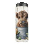 Niedliche Hochland-Kuh-Lover-Geschenkfarm Thermosbecher (Vorderseite)