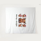 Niedliche Hochland Kuh Weihnachten Merry and Brigh Wandteppich (Vorderseite (Horizontal))