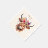Niedliche Hochlandkuh 1. Geburtstag Serviette (Ecke)