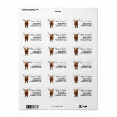 Niedliche Hochlandkuh Adressaufkleber (Vorne)