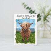 Niedliche Hochlandkuh Ankündigungspostkarte (Stehend Vorderseite)