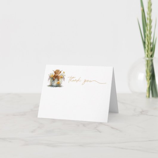 niedliche Hochlandkuh Dankeschön Karte (Vorderseite)