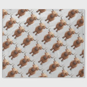 Niedliche Hochlandkuh Geschenkpapier (Flach)