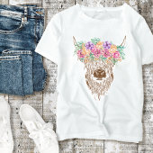 Niedliche Hochlandkuh mit Blume Shirt