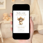 Niedliche Hochlandkuh mit einem Baby Einladung