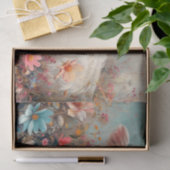 Niedliche Hochlandkuh mit Kosmos für Decoupage Seidenpapier (Geschenk)