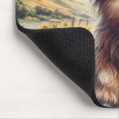 Niedliche Hochlandkuh mit Sonnenblumen Mousepad (Ecke)