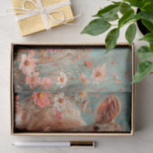 Niedliche Hochlandkuh mit Wildblumen für Decoupage Seidenpapier (Geschenk)