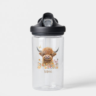 Niedliche Hochlandkuh Personalisiert Trinkflasche