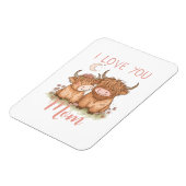 Niedliche Hochlandkuh und Mama I Liebe Sie Muttert Magnet (Linke Seite)