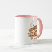 Niedliche Hochlandkuh und Mama I Liebe Sie Muttert Tasse (VorderseiteRechts)