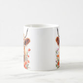 Niedliche Hochlandkuh- und Mohnfarben-Blume Kaffeetasse (Mittel)