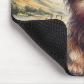 Niedliche Hochlandkuh und Sonnenblumen mit Namen Mousepad (Ecke)