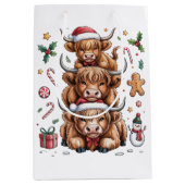 Niedliche Hochlandkuh Weihnachten Weihnachten Weih Mittlere Geschenktüte (Vorderseite)