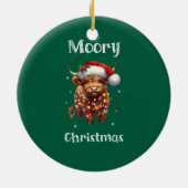 Niedliche Hochlandkuhweihe Keramik Ornament (Hinten)