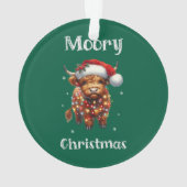 Niedliche Hochlandkuhweihe Ornament (Rückseite)