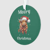 Niedliche Hochlandkuhweihe Ornament (Vorderseite)