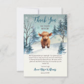 Niedliche Hochlandwinterdusche Dankeskarte (Vorderseite)