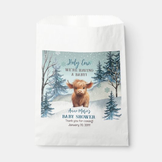 Niedliche Hochlandwinterdusche Geschenktütchen (Vorderseite)