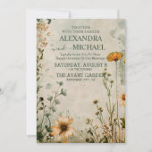 Niedliche Hochzeit auf der Wiese Einladung (Vorderseite)