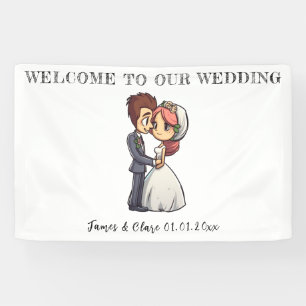 Niedliche Hochzeit Banner