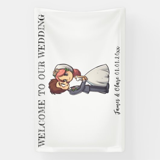 Niedliche Hochzeit Banner (Vertikal)