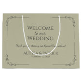 Niedliche Hochzeit Danke, dass Sie Grün Hintergrun Große Geschenktüte (Vorderseite)