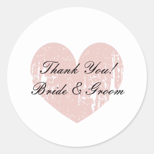 Niedliche Hochzeit danke Ihnen Aufkleber | Umschla (Vorderseite)