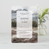 Niedliche Hochzeit des modernen Wasserwaldes I Einladung (Stehend Vorderseite)